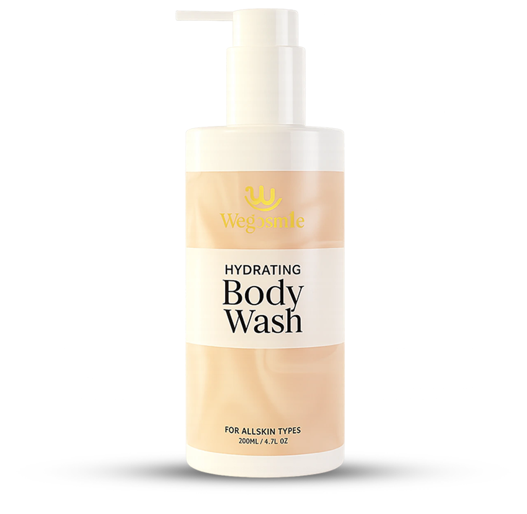 Wegosmile Face Mask packaging box and sachet with moisturizing and calming icons displayed.